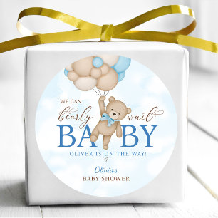 Pegatina Redonda Apenas Podemos Esperar Baby Shower