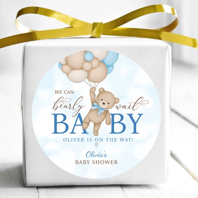 Pegatina Redonda Apenas Podemos Esperar Baby Shower (Subido por el creador)