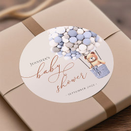 Pegatina Redonda ¡Apenas Podemos Esperar! Bebe Shower Clásico Redon