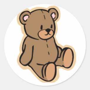 Pegatina Redonda Apenas un oso de peluche