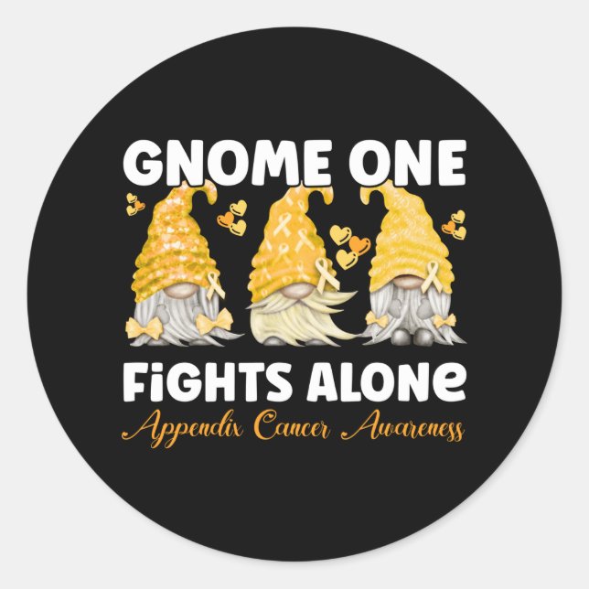 Pegatina Redonda Apéndice Cáncer Appendicitis Cáncer Cinta ámbar (Anverso)