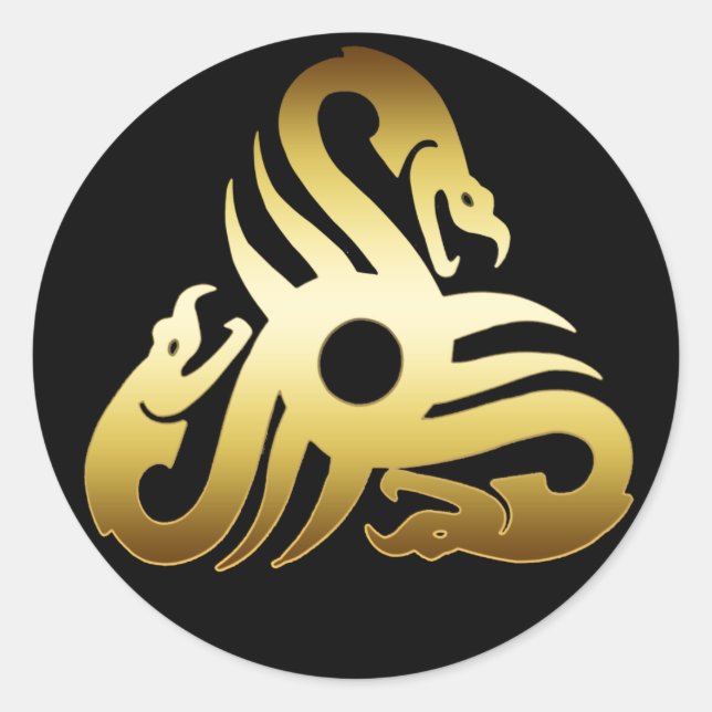 PEGATINA REDONDA APERITIVOS TRIBALES DE ORO (Anverso)