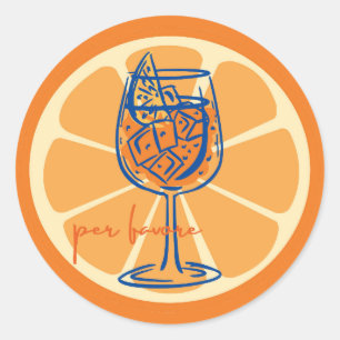 Pegatina Redonda Aperol por favore