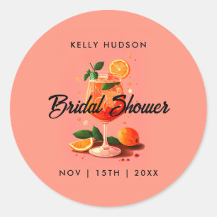 Pegatina Redonda Aperol Spritz Bebe Bridal Shower