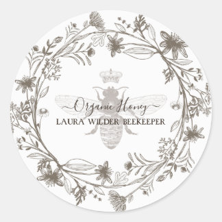Pegatina Redonda Apiario de Abejas