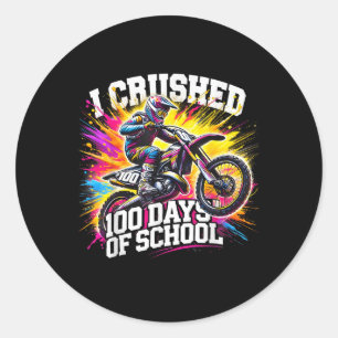 Pegatina Redonda Aplasté 100 Días De Bicicleta Sucia Escolar Para N