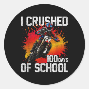 Pegatina Redonda Aplasté 100 Días De Bicicleta Sucia Escolar Para N