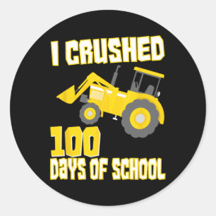 Pegatina Redonda Aplasté 100 Días De Escuela 100 Días De Escuela