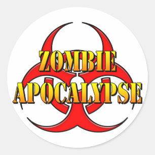 Pegatina Redonda Apocalipsis zombie
