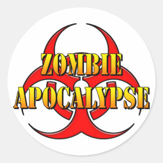 Pegatina Redonda Apocalipsis zombie
