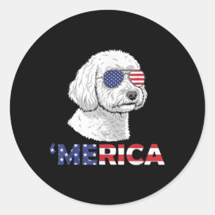 Pegatina Redonda Apoo Merica 4 De Julio Día De La Independencia