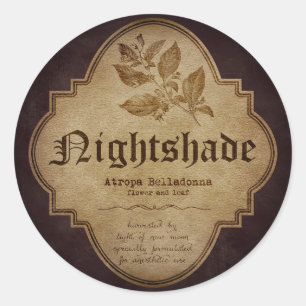 Pegatina Redonda Apothecary Nightshade