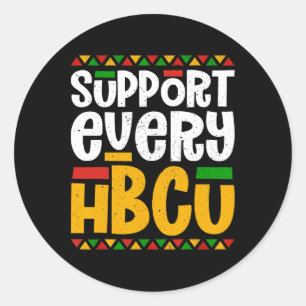 Pegatina Redonda Apoya A Cada Estudiante Hbcu Histórico De Black Co