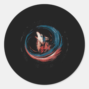 Pegatina Redonda Apoya a los nativos estadounidenses contra Trump