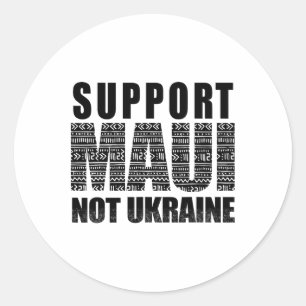 Pegatina Redonda Apoya a Maui No a Ucrania 1 