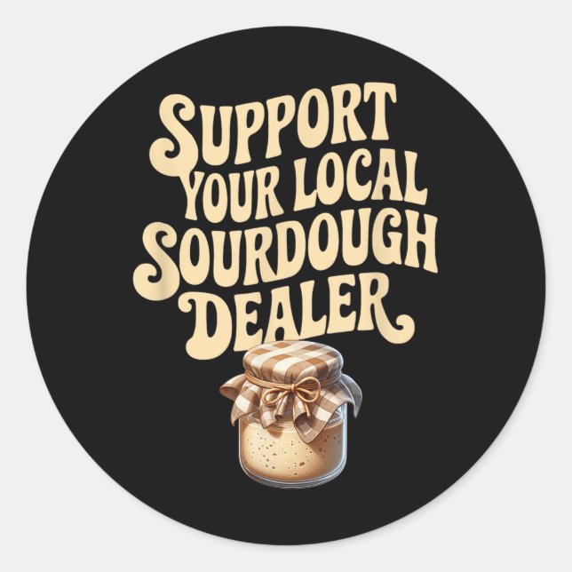 Pegatina Redonda Apoya sus Mamáes de pan divertidas del concesionar (Anverso)