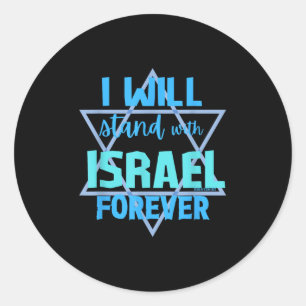 Pegatina Redonda Apoyando a Jewish_ Me Mantendré con Israel