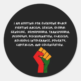 Pegatina Redonda Apoyando a Todos los Negros - Orgullo Juneteenth