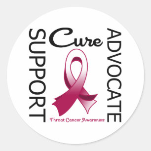 Pegatina Redonda Apoyar a Advocate Cure Throat Cancer