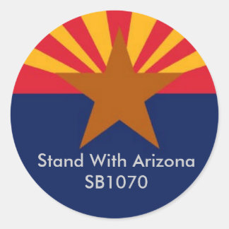 Pegatina Redonda Apoyar a Arizona