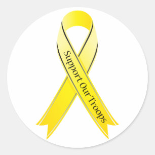 Pegatina Redonda Apoyar a nuestras tropas
