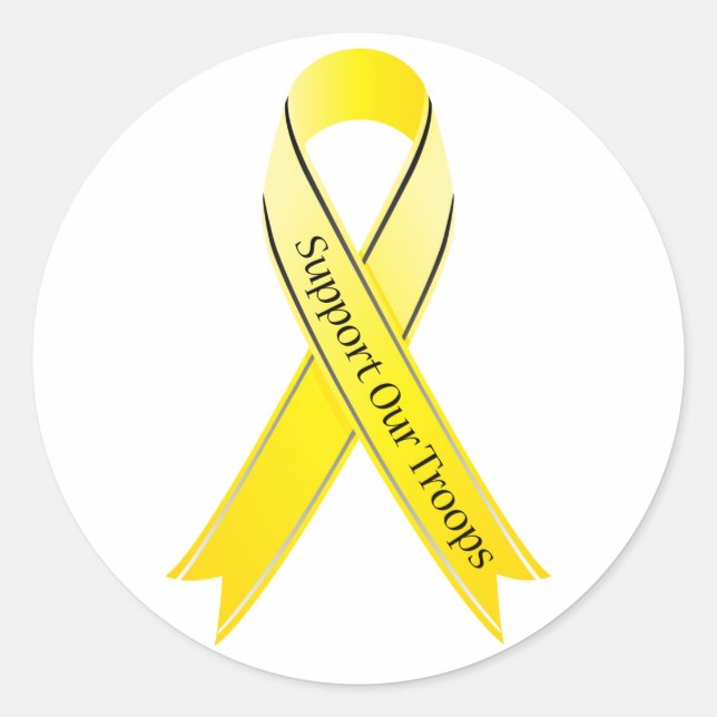 Pegatina Redonda Apoyar a nuestras tropas (Anverso)