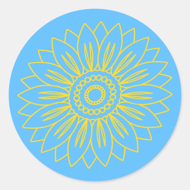 Pegatina Redonda Apoyar a Ucrania (Anverso)