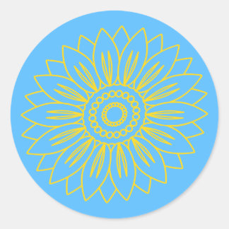 Pegatina Redonda Apoyar a Ucrania