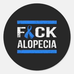 Pegatina Redonda Apoyar la conciencia de Alopecia