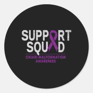 Pegatina Redonda Apoyar la conciencia de malformación de chiari squ