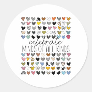 Pegatina Redonda Apoyar La Conciencia Sobre El Autismo Celebra Las 