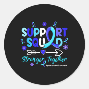 Pegatina Redonda Apoyar la toma de conciencia de la cinta azul de l