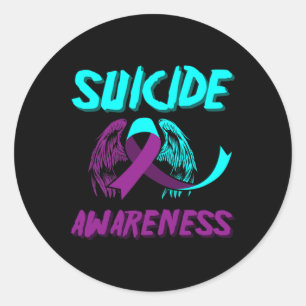 Pegatina Redonda Apoyar la toma de conciencia sobre el suicidio en