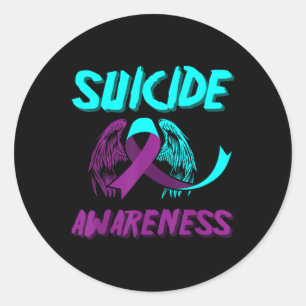 Pegatina Redonda Apoyar la toma de conciencia sobre el suicidio en