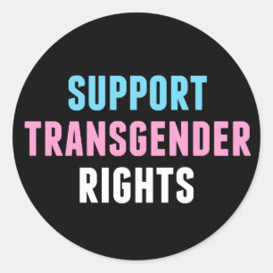 Pegatina Redonda Apoyar los derechos transgénero