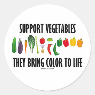 Pegatina Redonda Apoyar Verduras Que Traen Color A La Vida