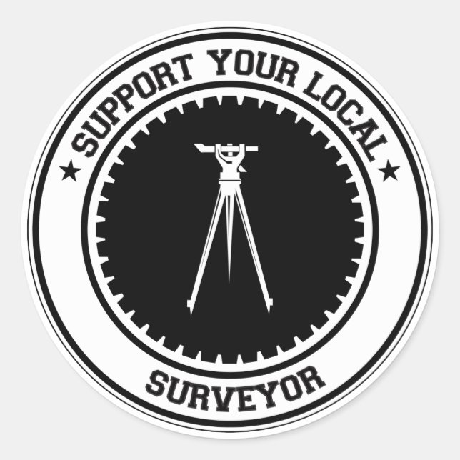 Pegatina Redonda Apoye a su inspector local (Anverso)