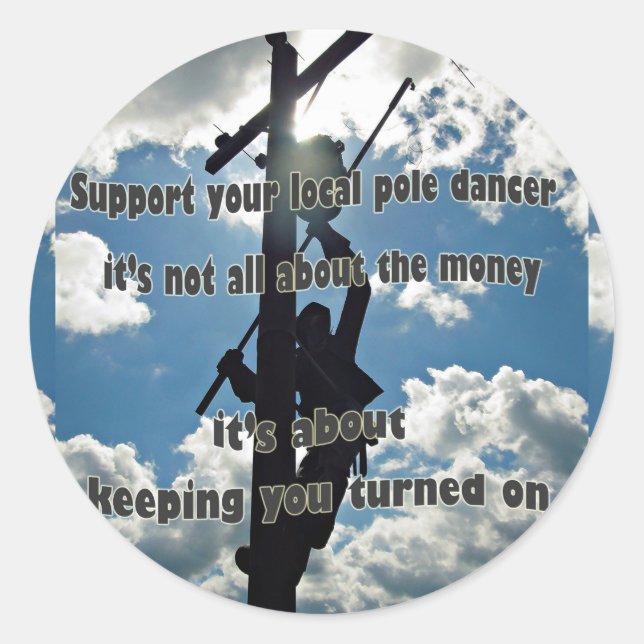 Pegatina Redonda Apoye a su Lineman (Anverso)