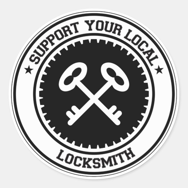 Pegatina Redonda Apoye a su localizador local (Anverso)