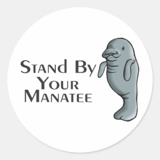 Pegatina Redonda Apoye a su Manatee