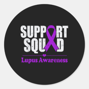 Pegatina Redonda Apoye Squad Lupus Awareness Purple Autoinmune Di