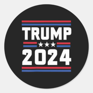 Pegatina Redonda Apoyen a Trump, un criminal convicto de Trump 2024
