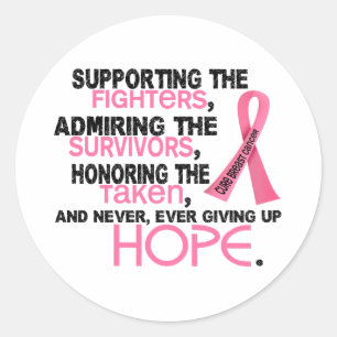 Pegatina Redonda Apoyo a Admiración en Honor al Cáncer de Mama 3.