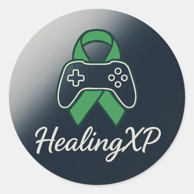 Pegatina Redonda Apoyo a HealingXP (Anverso)