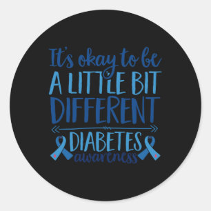 Pegatina Redonda Apoyo a la diabetes Es bueno ser diferente para la