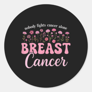 Pegatina Redonda Apoyo a la lucha contra el cáncer de mama