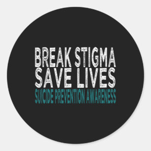 Pegatina Redonda Apoyo a la prevención del suicidio para acabar con