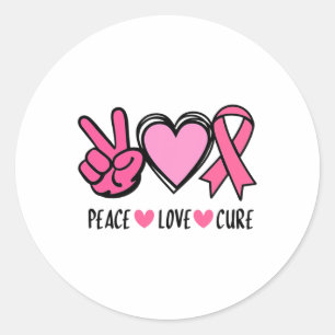 Pegatina Redonda Apoyo a la toma de conciencia sobre el cáncer Escu
