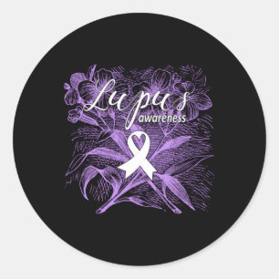 Pegatina Redonda Apoyo a la toma de conciencia sobre el lupus Un fu