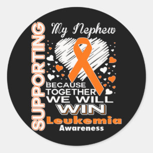 Pegatina Redonda Apoyo a la toma de conciencia sobre la leucemia en
